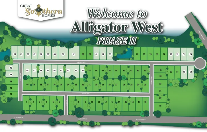 Alligator West Florence SC Phase II Illustrated Site Plan by Great Southern Homes