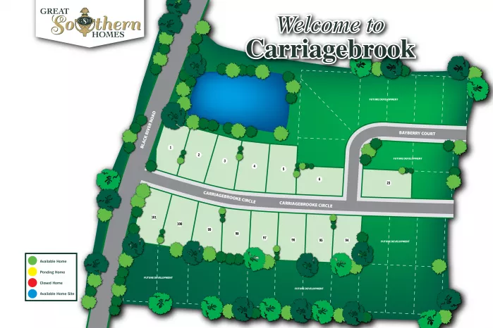 Carriagebrook Illustrated Site Map by Great Southern Homes