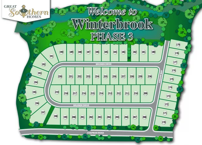 Winterbrook Phase III Illustrated Site Plan by Great Southern Homes