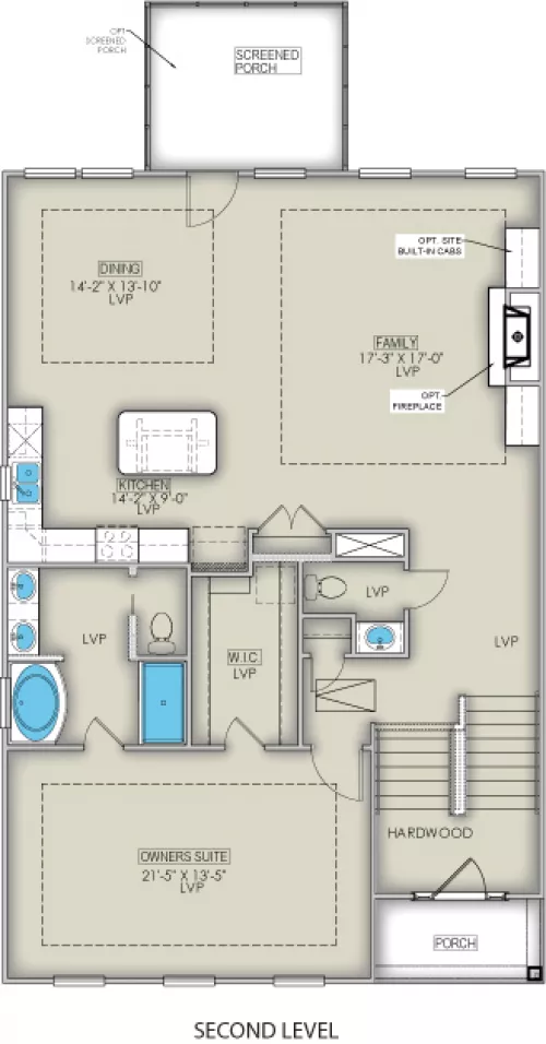 St. Thomas Second Level Floorplan by Great Southern Homes